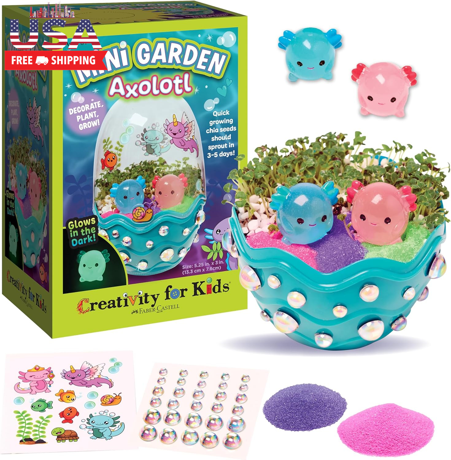 Mini Garden: Axolotl Terrarium – STEM Science Kit for Kids, Axolotl Arts and Cra