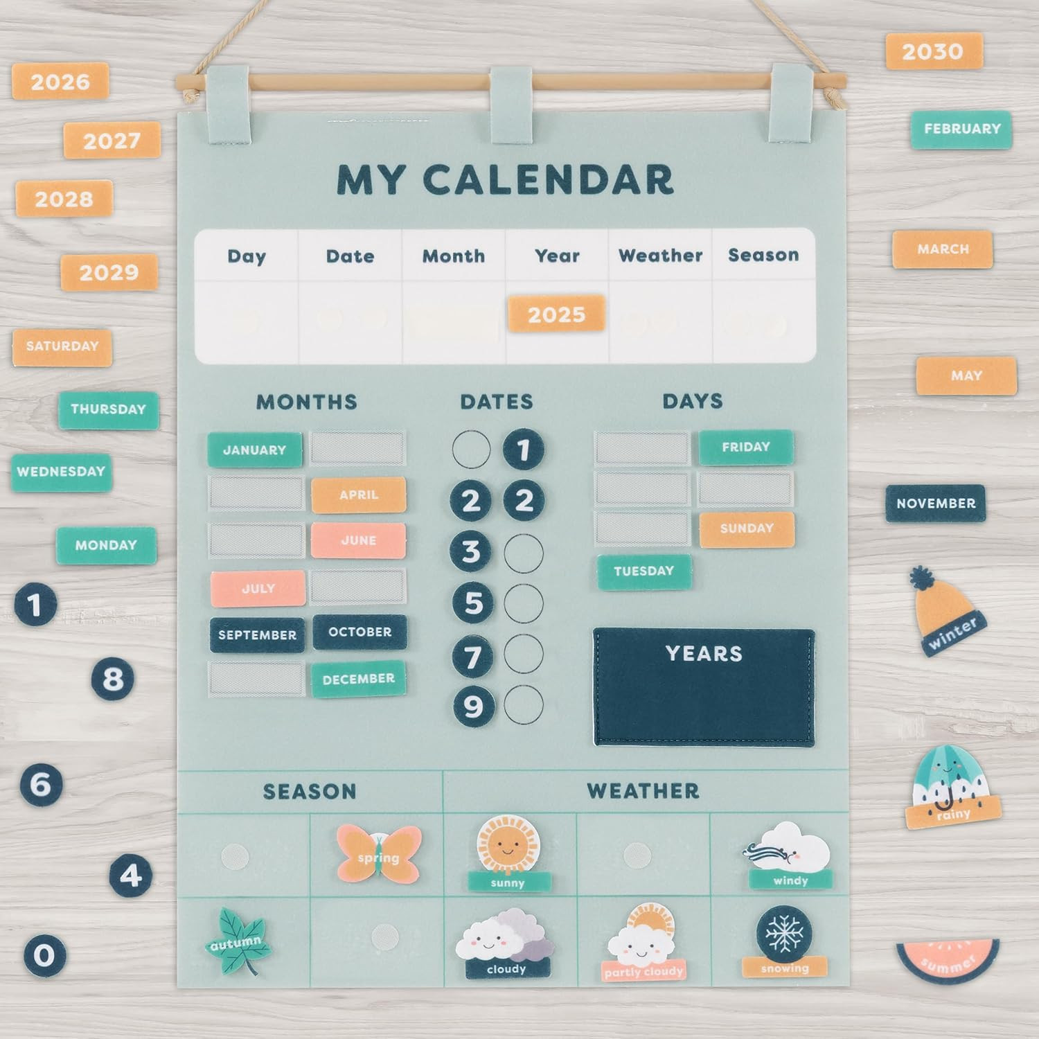 Beautiful Toddler and Kids Calendar – Perfect Homeschool Supplies with Months, D
