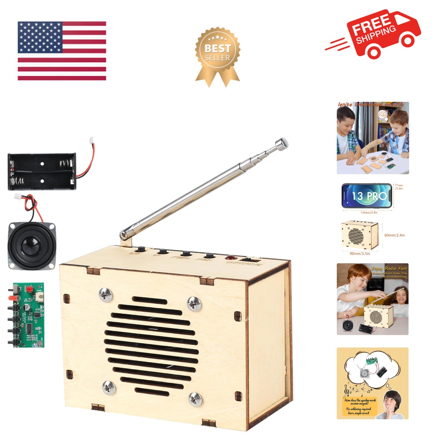 STEM Science Kit: DIY Build Your Own FM Radio for Creative Teens Aged 8-16