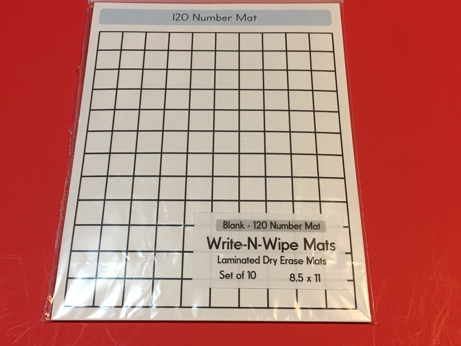 Blank – 120 Number Mat – Laminated Dry Erase Mats