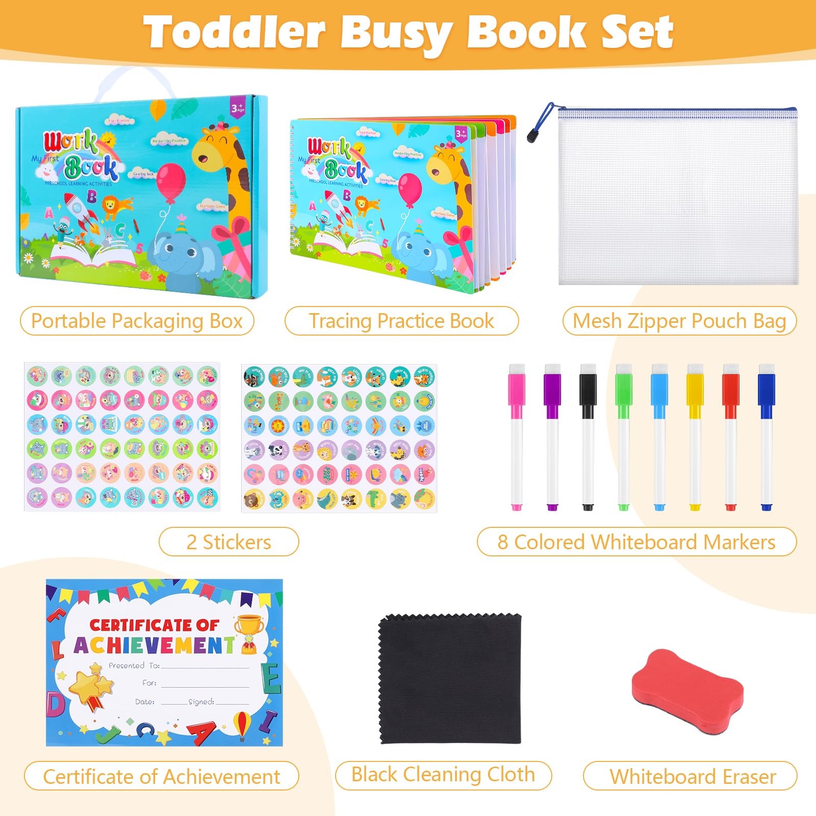 Thboxes Preschool Busy Book for Kids Ages 3-5 – 53 8.5 x 11 inches, Colorful