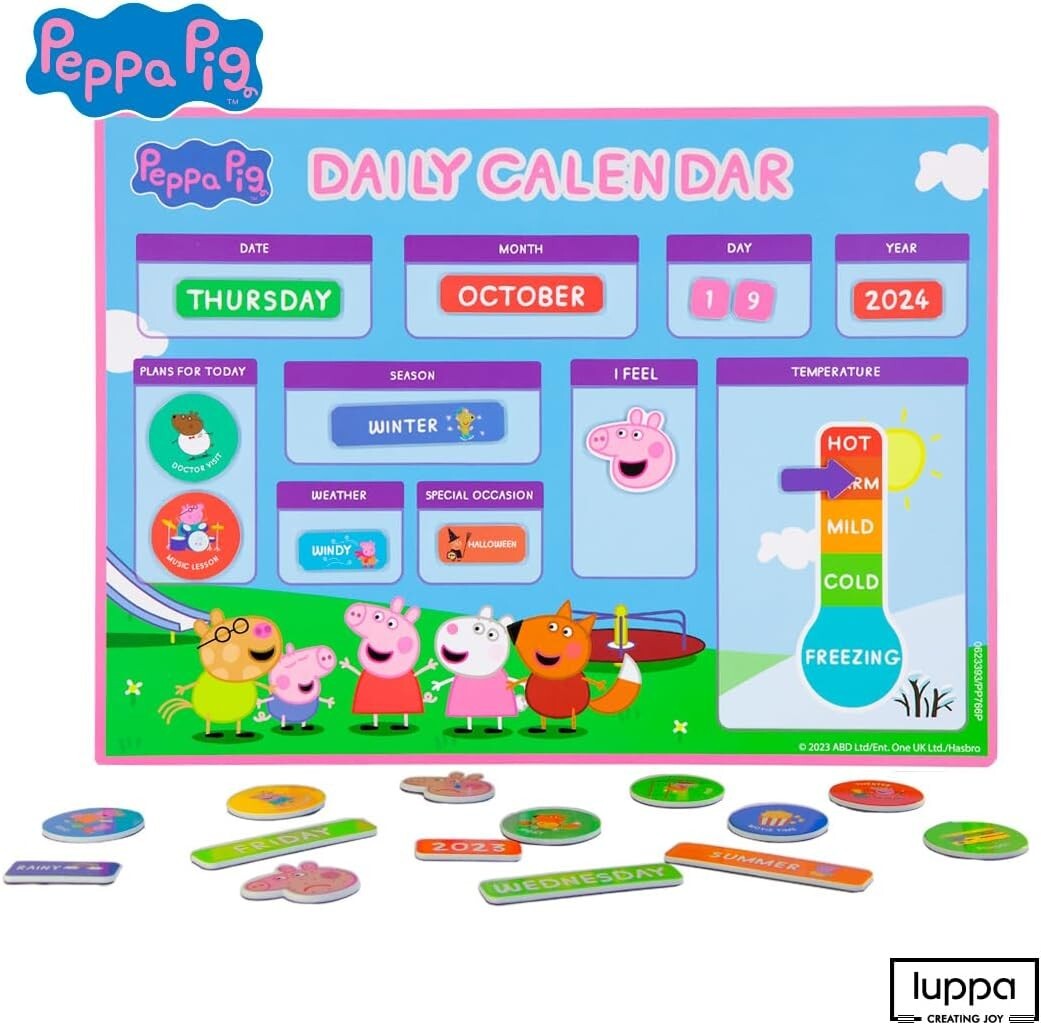 Peppa Pig My First Magnetic Calendar for Kids Preschool Learning ~ New, Sealed