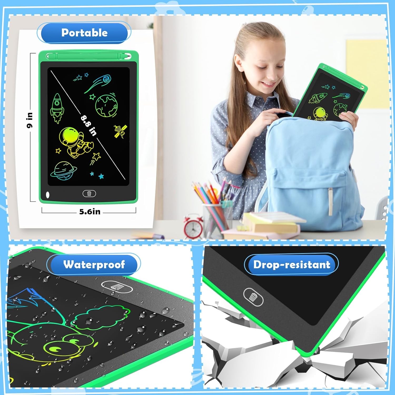 4Pack LCD Writing Tablet for Kids, 8.5 Inch Colorful Doodle Board Drawing Tablet