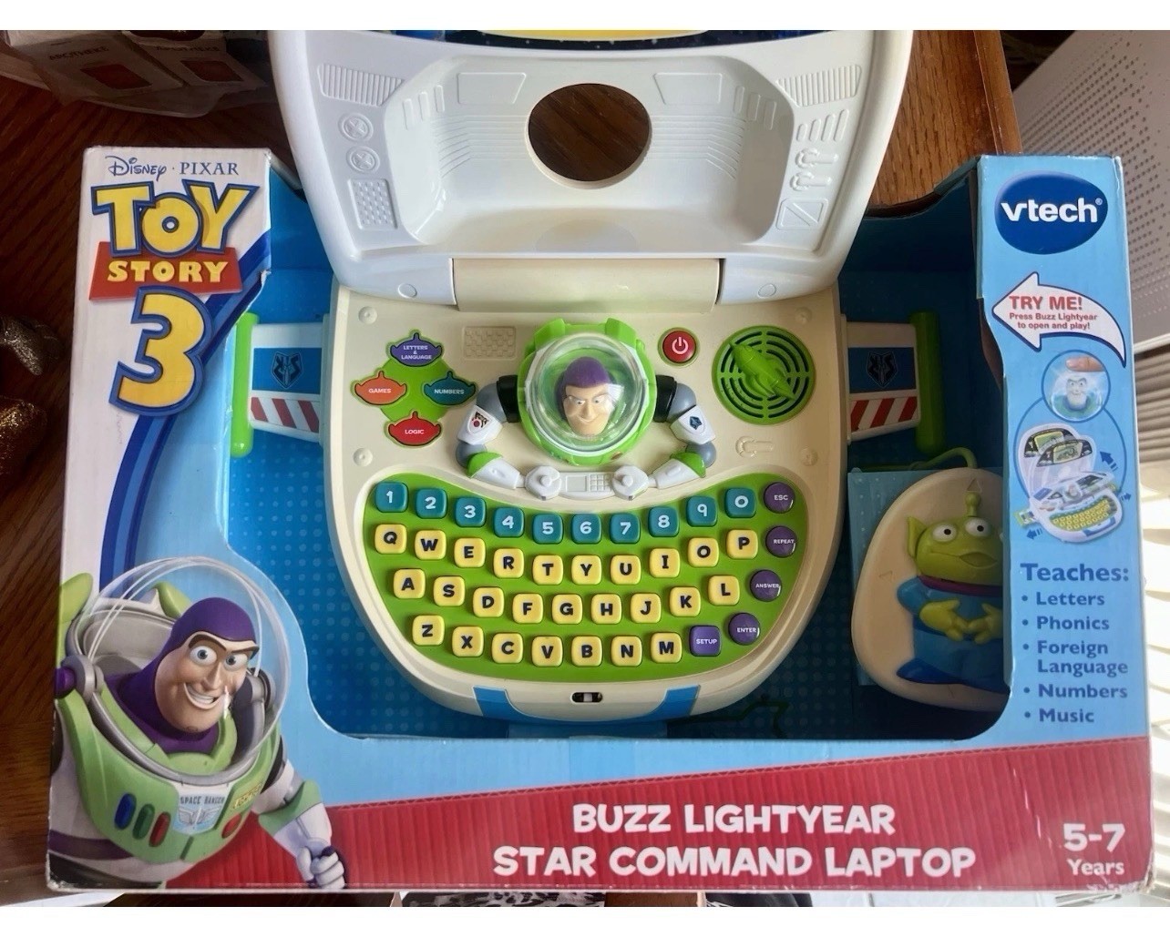 Vtg VTech Disney Toy Story 3 Buzz Lightyear Star Command Laptop Works