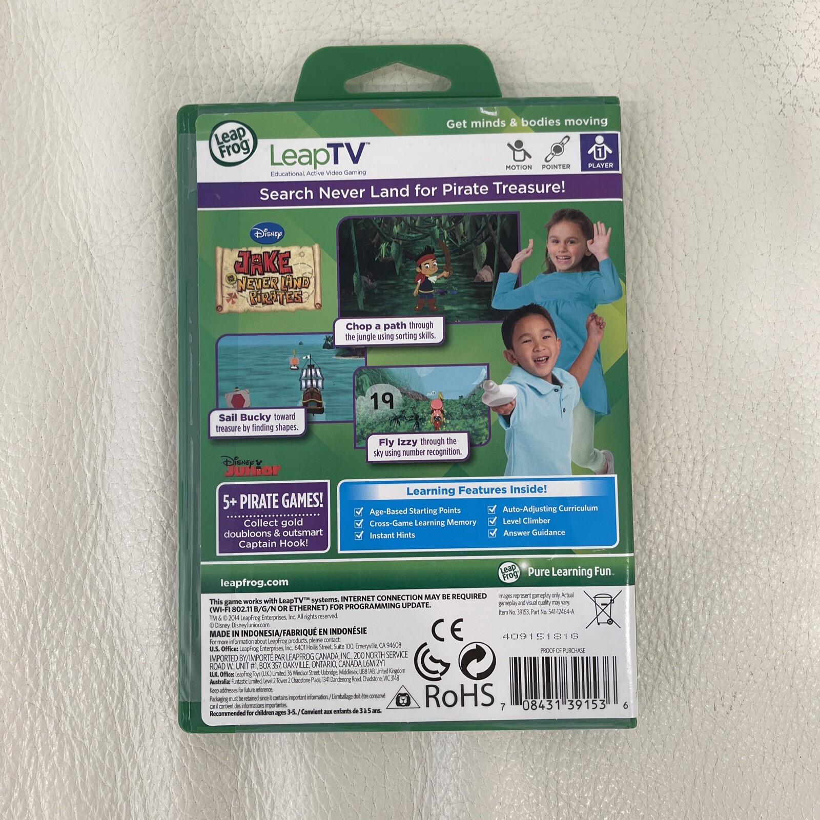 LeapTV LeapFrog Disney Jake and the Never Land Pirates -5 Active Math Games