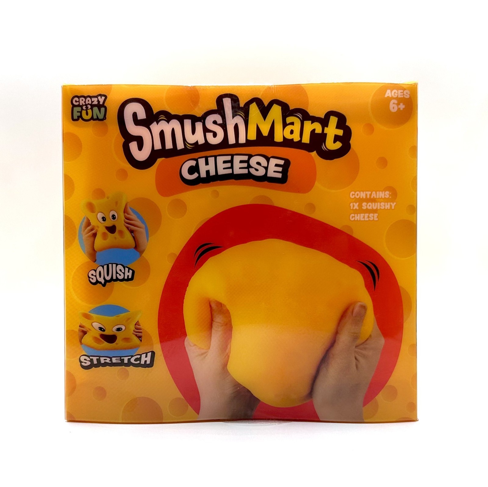 🧀 Smush Mart Cheese JUMBO VIRAL TikTok SQUISHY 6” RMS USA Crazy Fun Squeeeezy