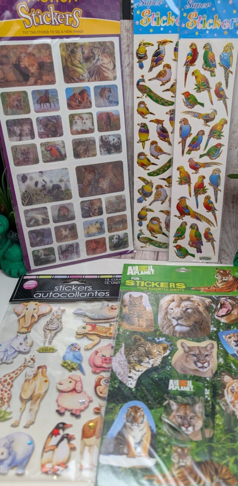 Huge Lot Animal Zoo Insect Reptile Butterfly Bird Tiger Lion Panda Stickers