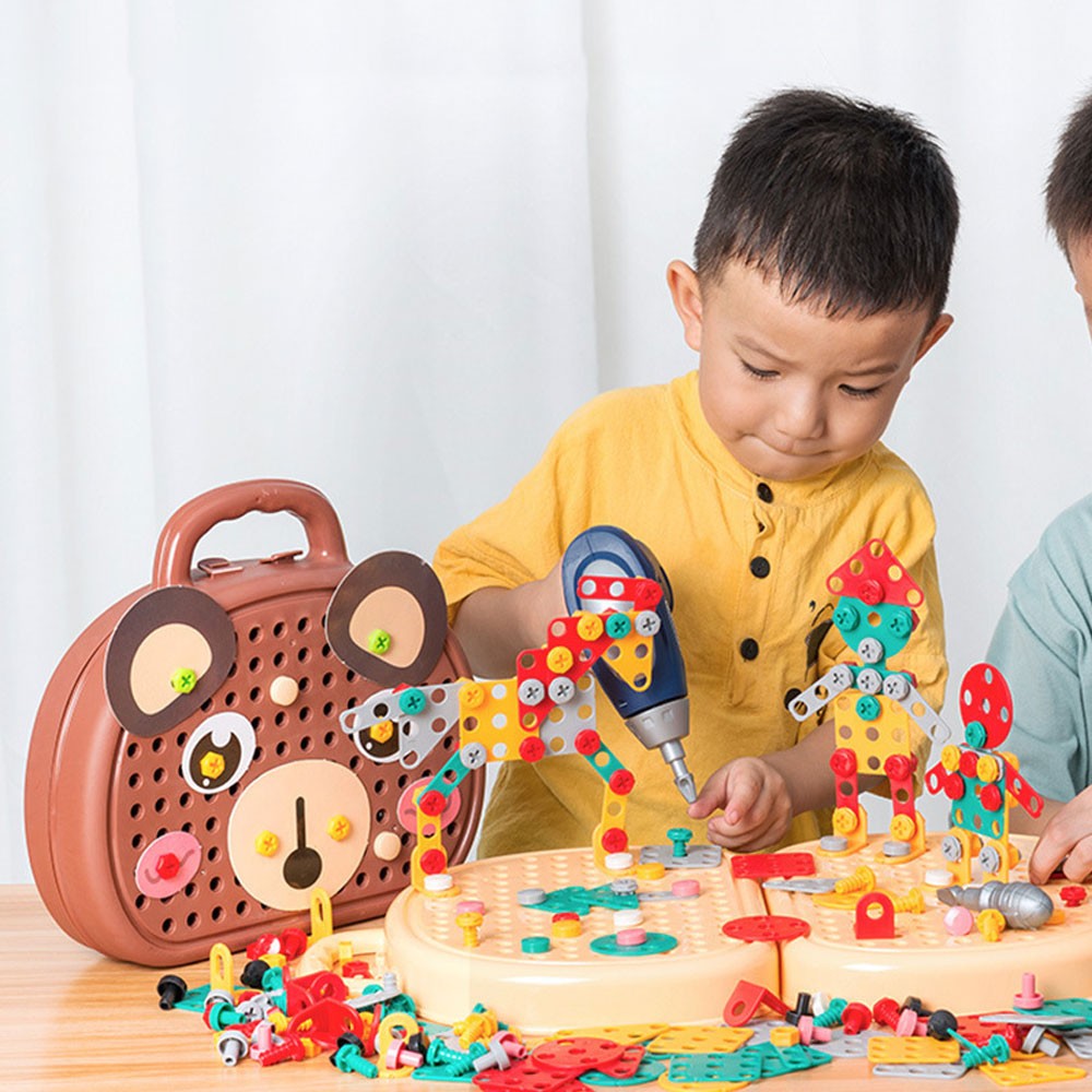 Creative Electric Drill Bits Puzzle Toy Assembly Kids Tool Box Birthday Gift TL