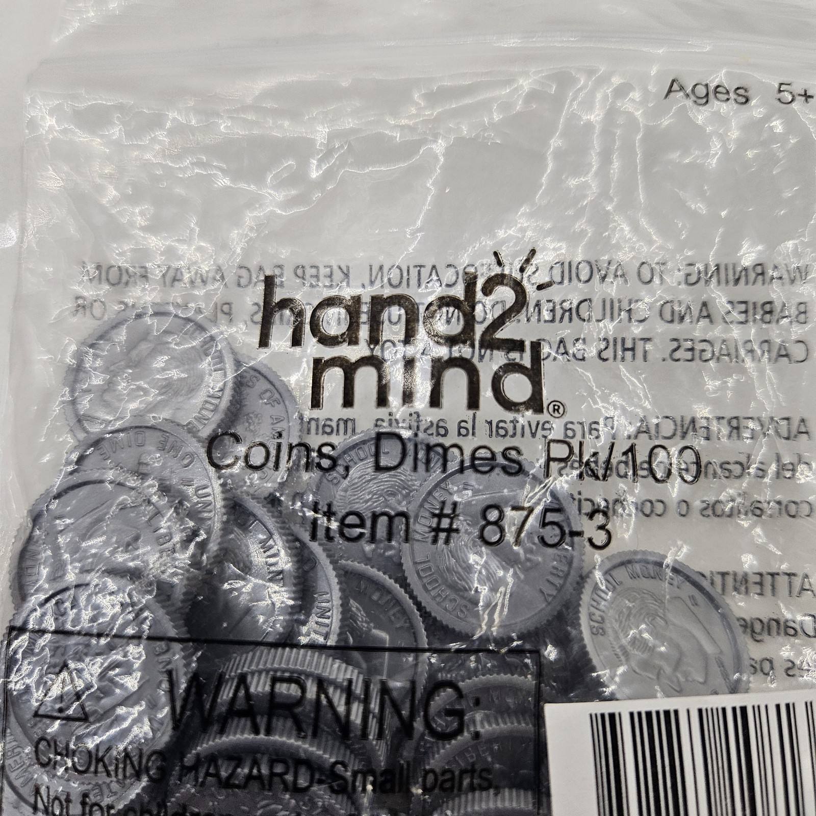 Hand2Mind Fake Plastic Coins Kids Learning Homeschool Play Money Various Sets