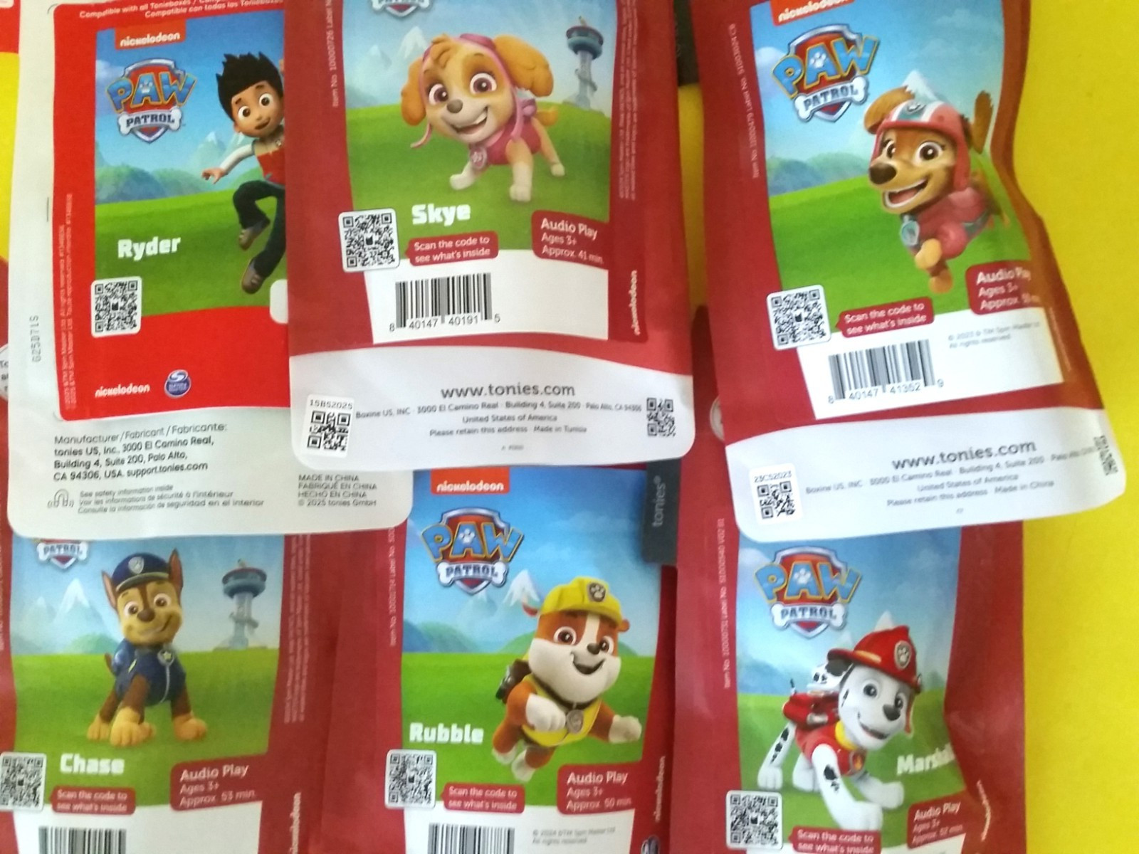 X6 SEALED) tonies PAW PATROL Ryder (SOLD OUT) Chase Rubble Marshall Skye Liberty