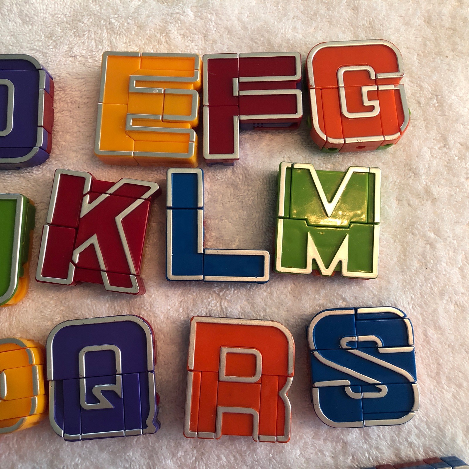 Alphabet Educational Alpha Bots Transforming Letters Lot of 25 Vintage Robots