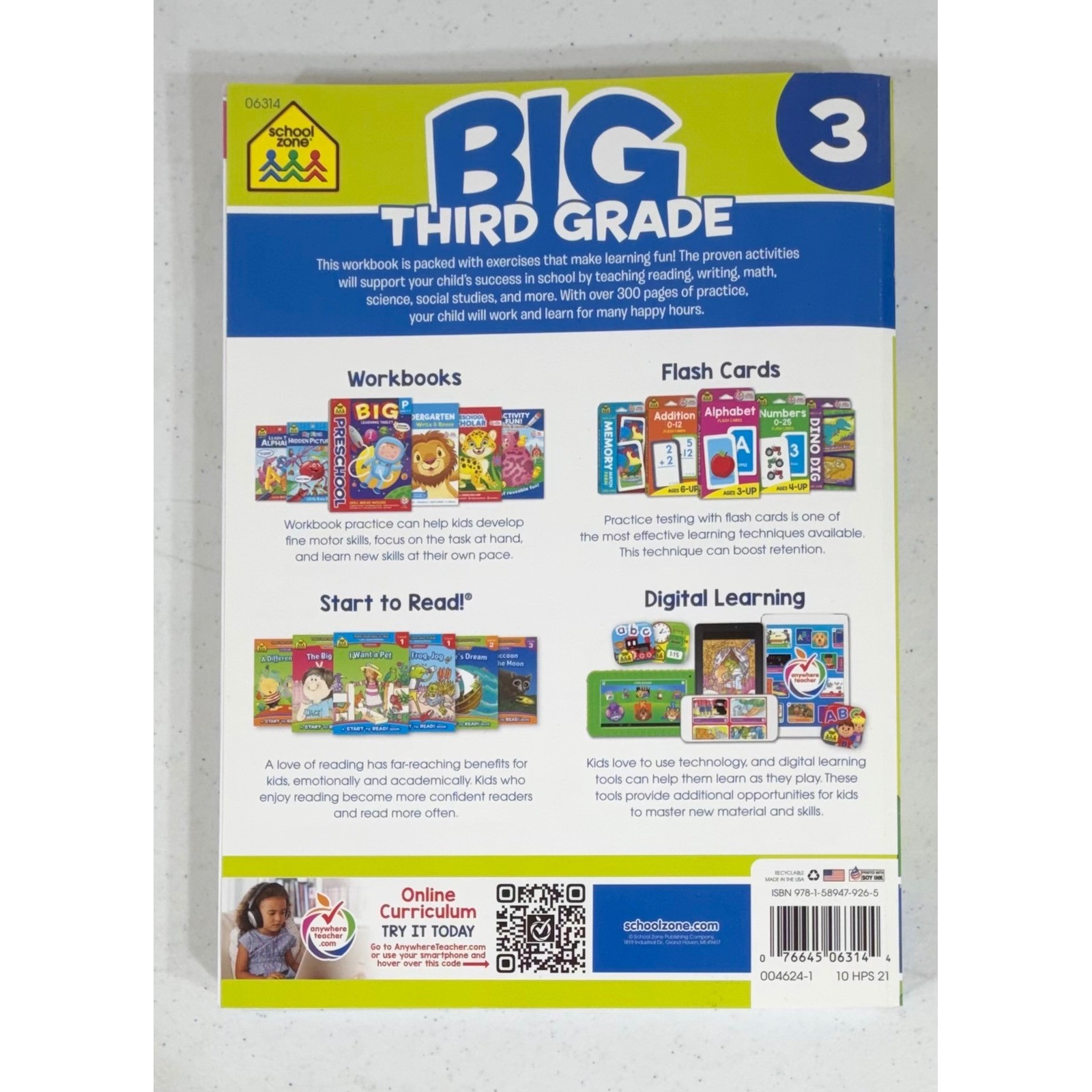 3rd Grade Workbook Lot 8pc Math Grammar Writing Spelling Scholastic School Zone