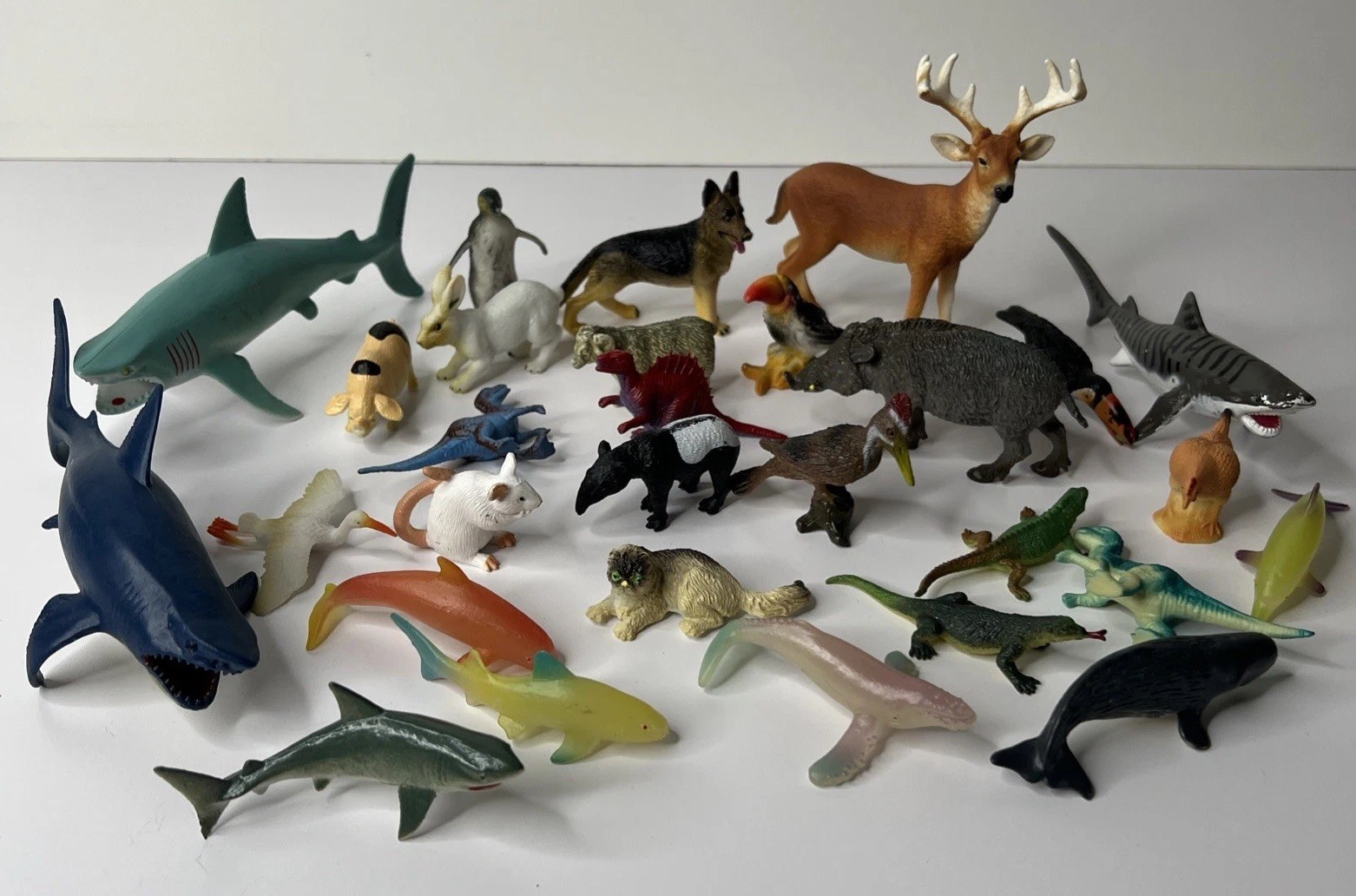 Lot of 29 Assorted Small Plastic Animal Mammal Toy Figures