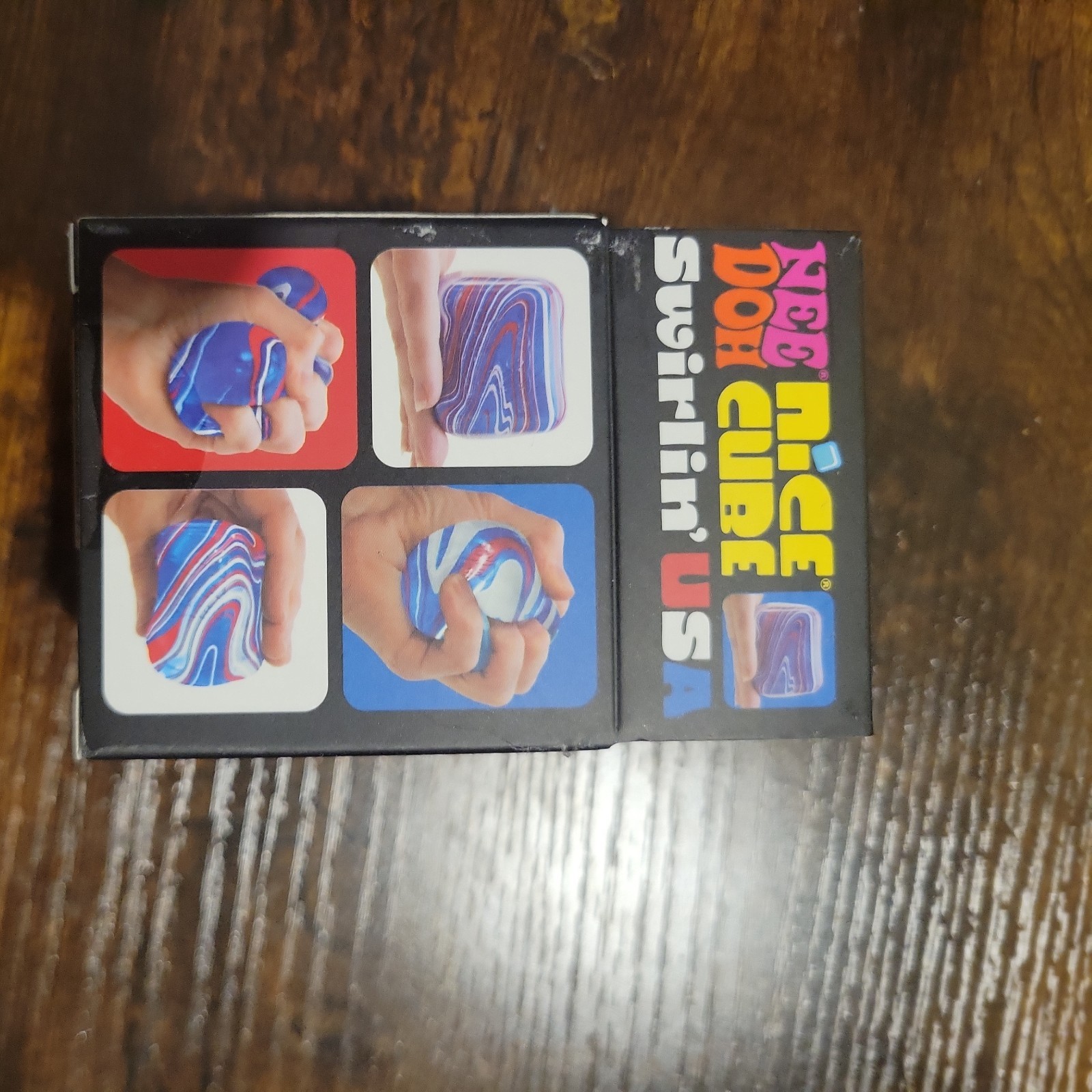 Nee Doh Nice Cube Swirl USA July 4th Super Solid Squish Red White Blue