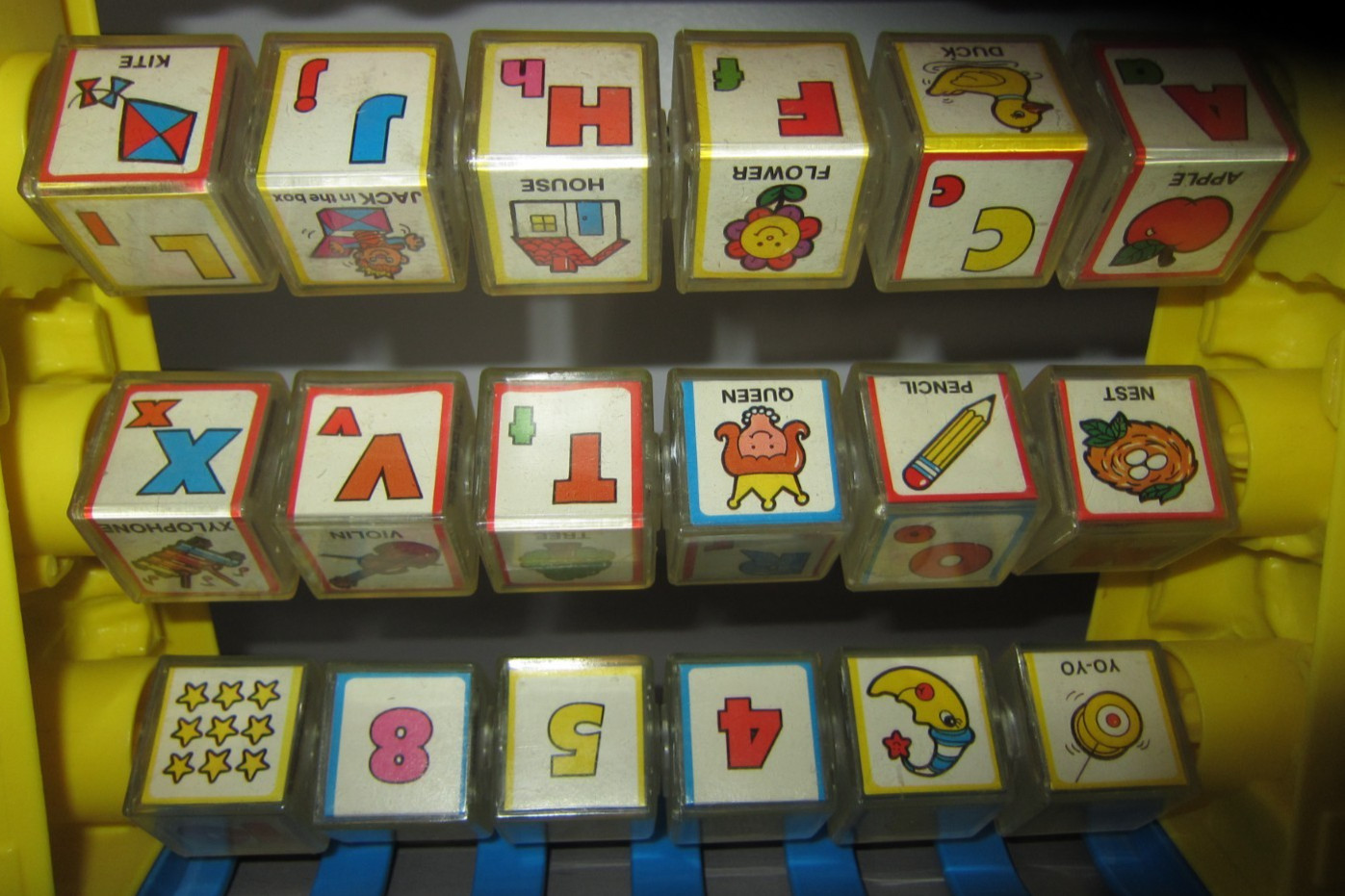 Toy Alphabet & Numbers Blocks Spin ‘N Learn Vintage Shelcore 1987