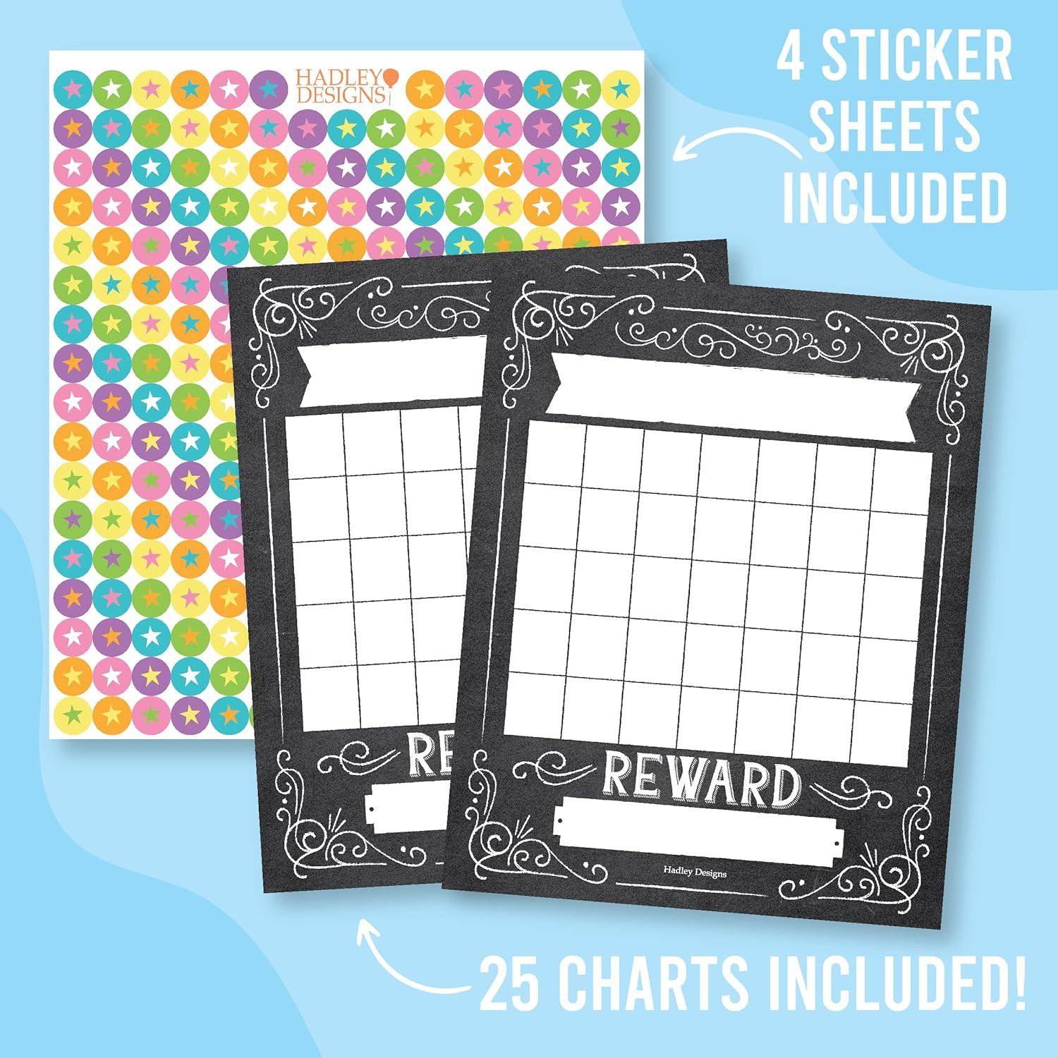 Sticker Chart for Kids Behavior at Home & Classroom – 25 Reward Chart for Kids I