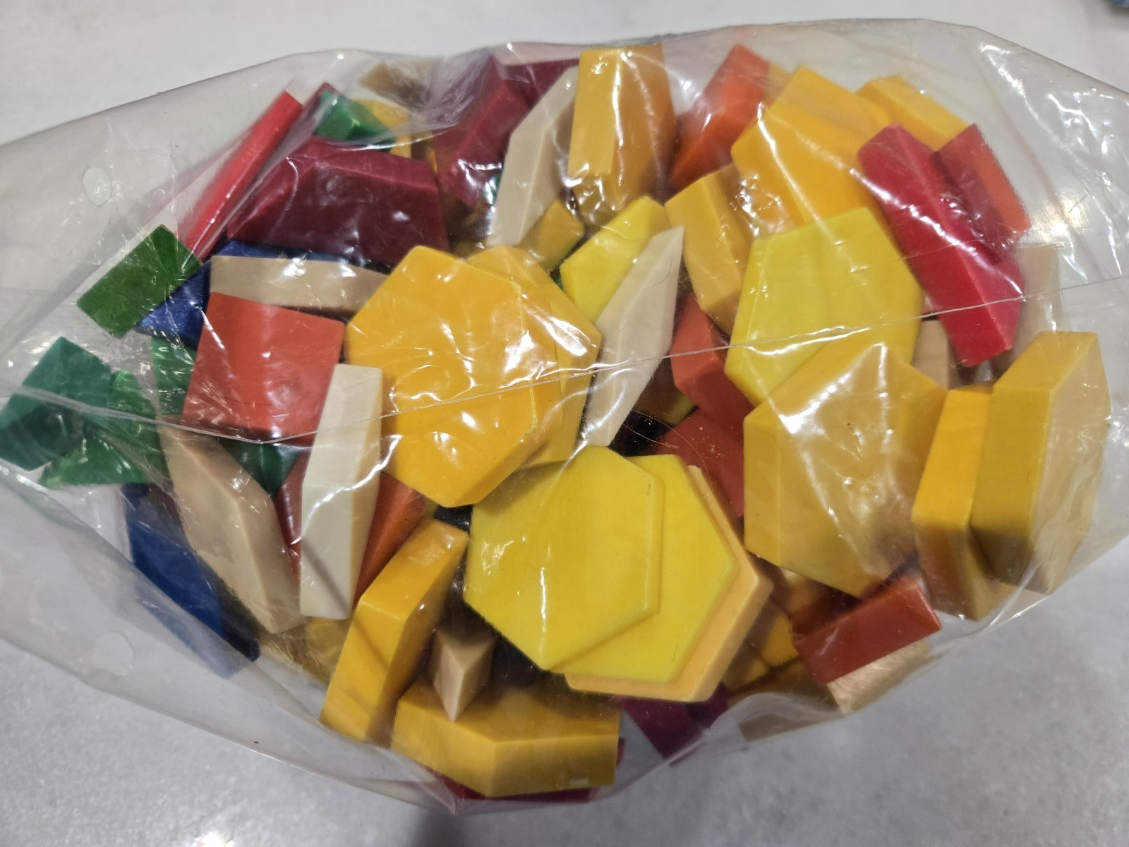 Math Manipulatives Plastic Tangram Pattern Blocks… 229 Pieces!