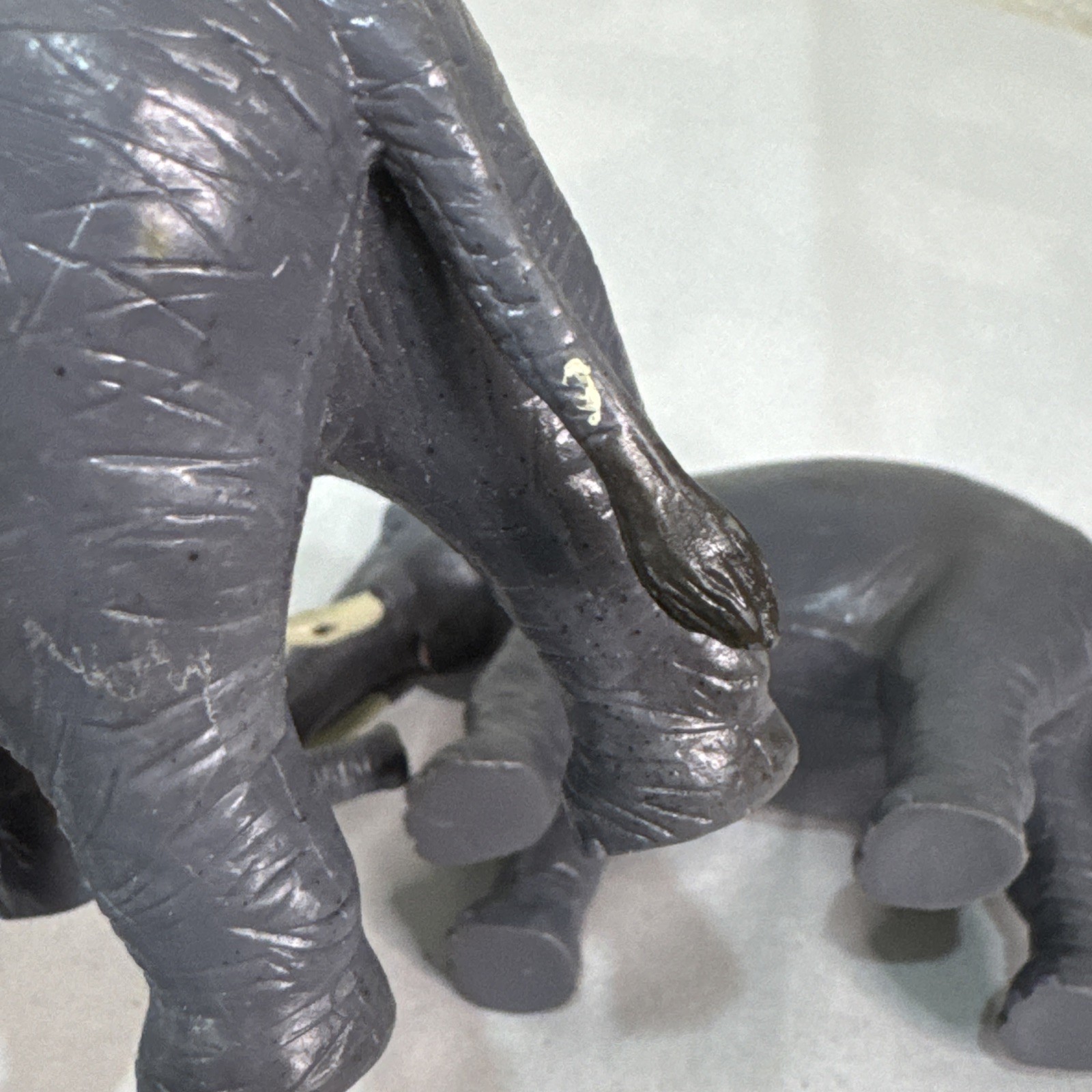 Terra by Battat Gray African Elephants Lot of 2 Lightly Used Hard Plastic Toy