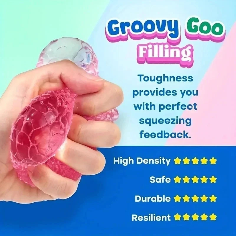 Squishy Ice Ball Squeeze Toy Soft Stress Relief Fidget Sensory Toy Kids Adults