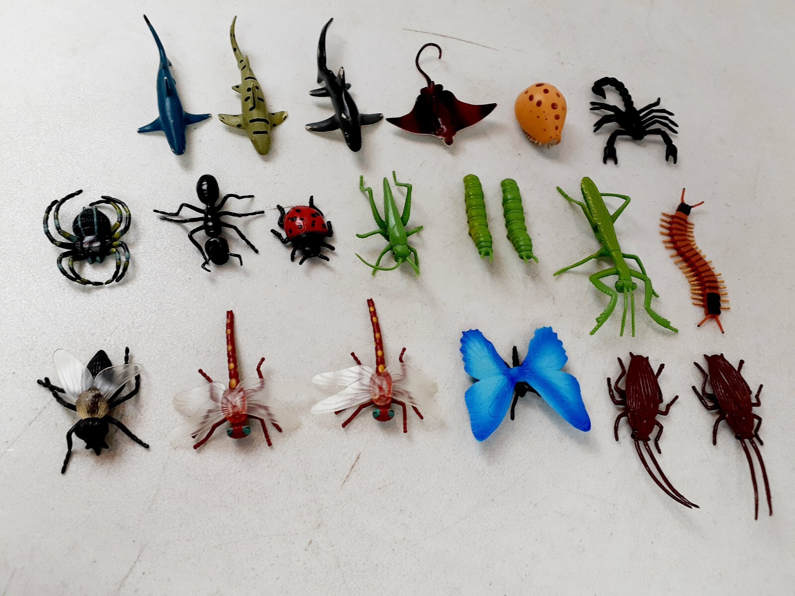 Lot Of 20 Safari Ltd Mini Figures Bugs Insects 2″-3″ Cake Toppers Education 524