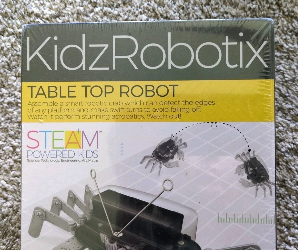 New- Sealed- KidzRobotix Table Top Robot Crab Kit – STEAM Build Toy Ages 8+