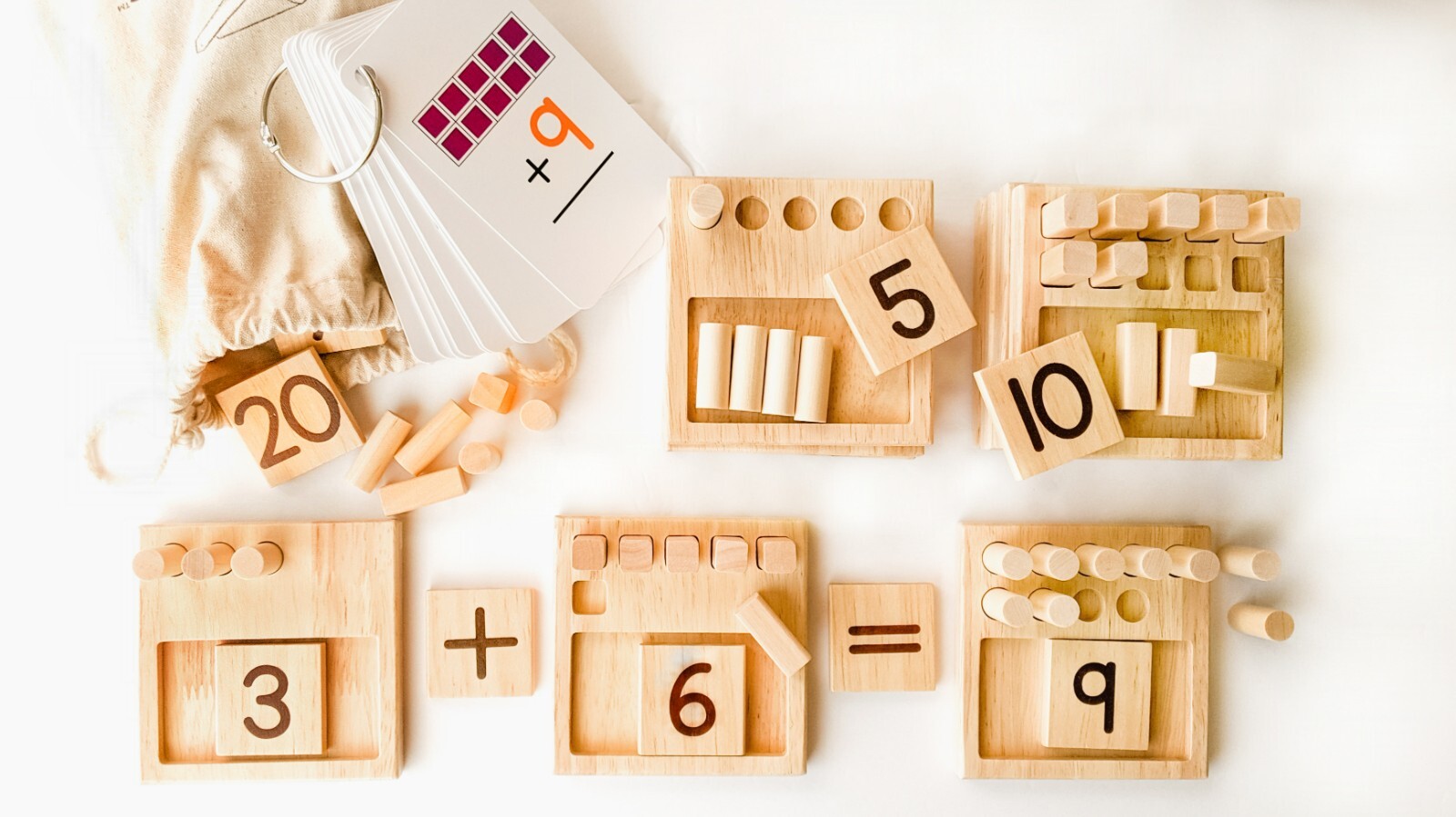 LITTLE BUD KIDS Counting Pegs Ten Frame Montessori Math Toy for 3 – 7 years old