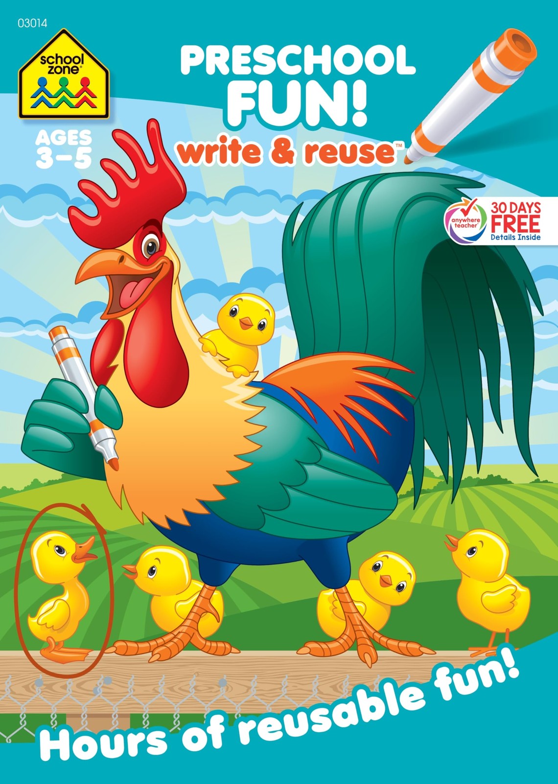 School Zone Preschool Fun! Write & Reuse Workbook: 26 Wipe-Clean Pages,…