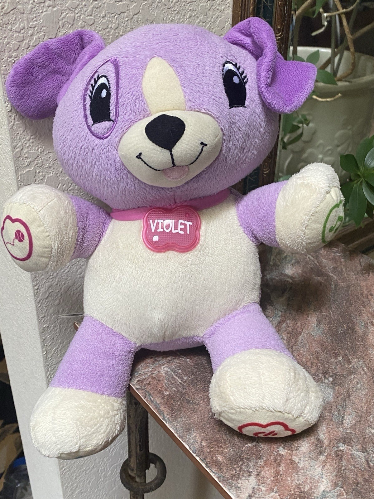 Leap Frog My Pal Violet Purple Plush Dog Talks Sings Music 14″ Interactive Toy