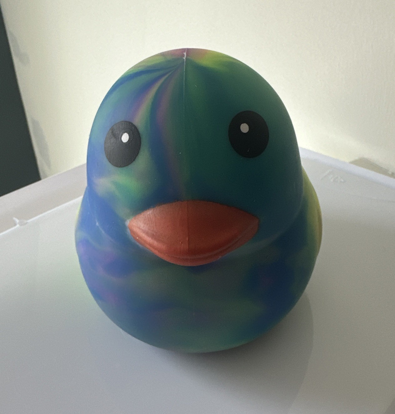 Sunny Days Jumbo Squeeze Duck – Tie-Dye Squishy Stress Relief Toy (blue/teal)