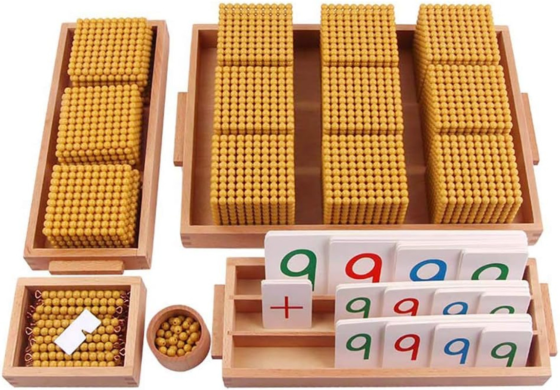 Montessori Golden Beads Materials Decimal System Bank Game Montessori Math Toys