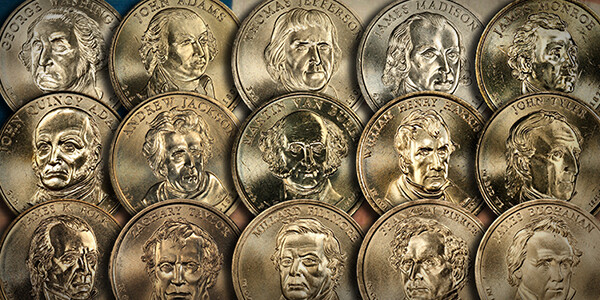 Presidential Dollar US “Golden” Coin Official Real President P & D Collectible
