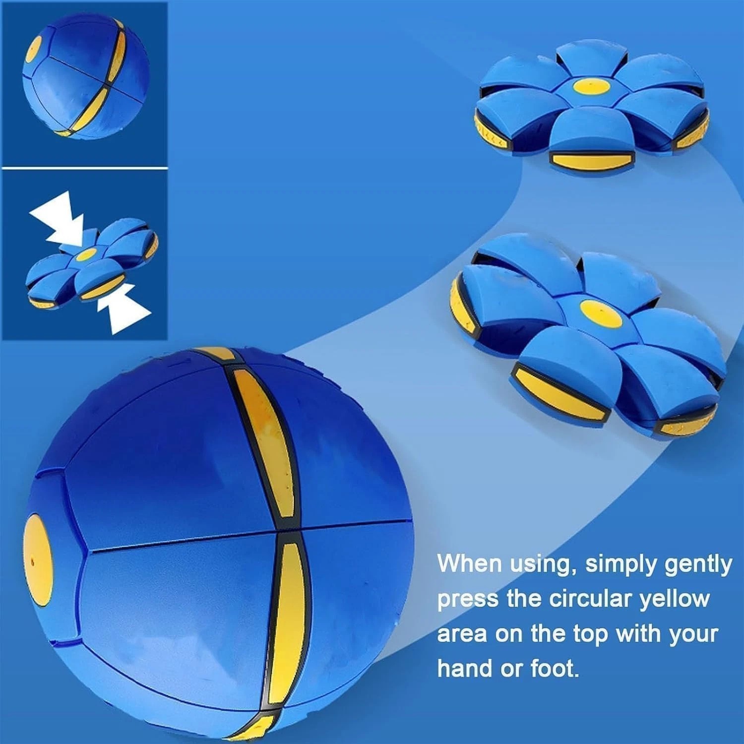 Magic Meta Bounce Ball 2-in-1 Flying Saucer Transforming LED Bouncy Toy Kids Pet