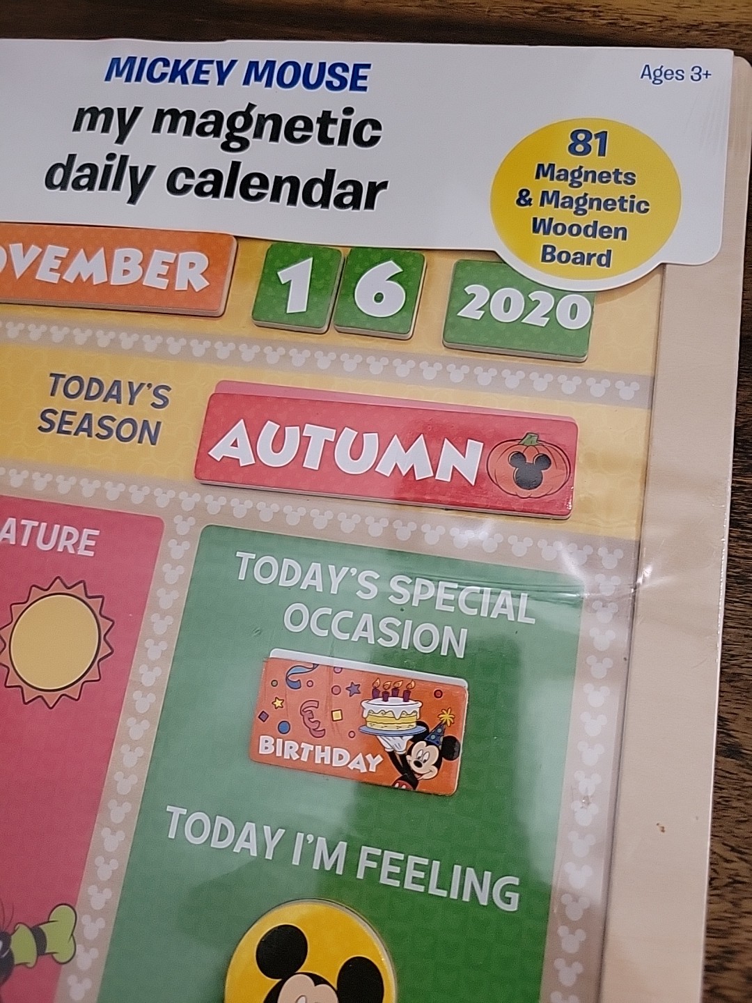 Melissa & Doug DISNEY My Daily Calendar Mickey Mouse Magnetic Wooden Holidays