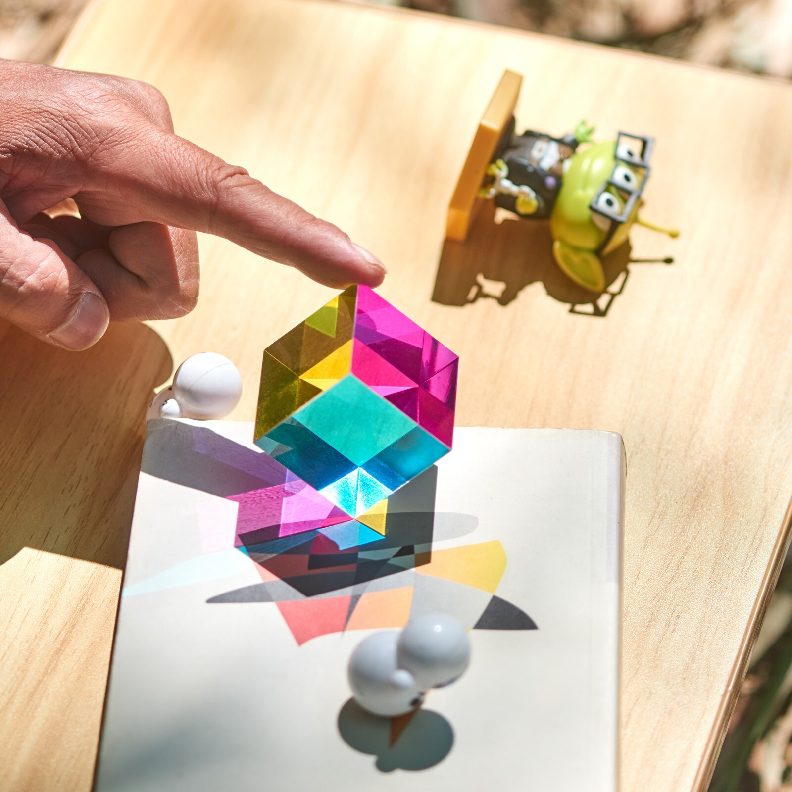 CMY Color Cube, Acrylic Prism, Science Learning Educational Toy, Desktop Decor