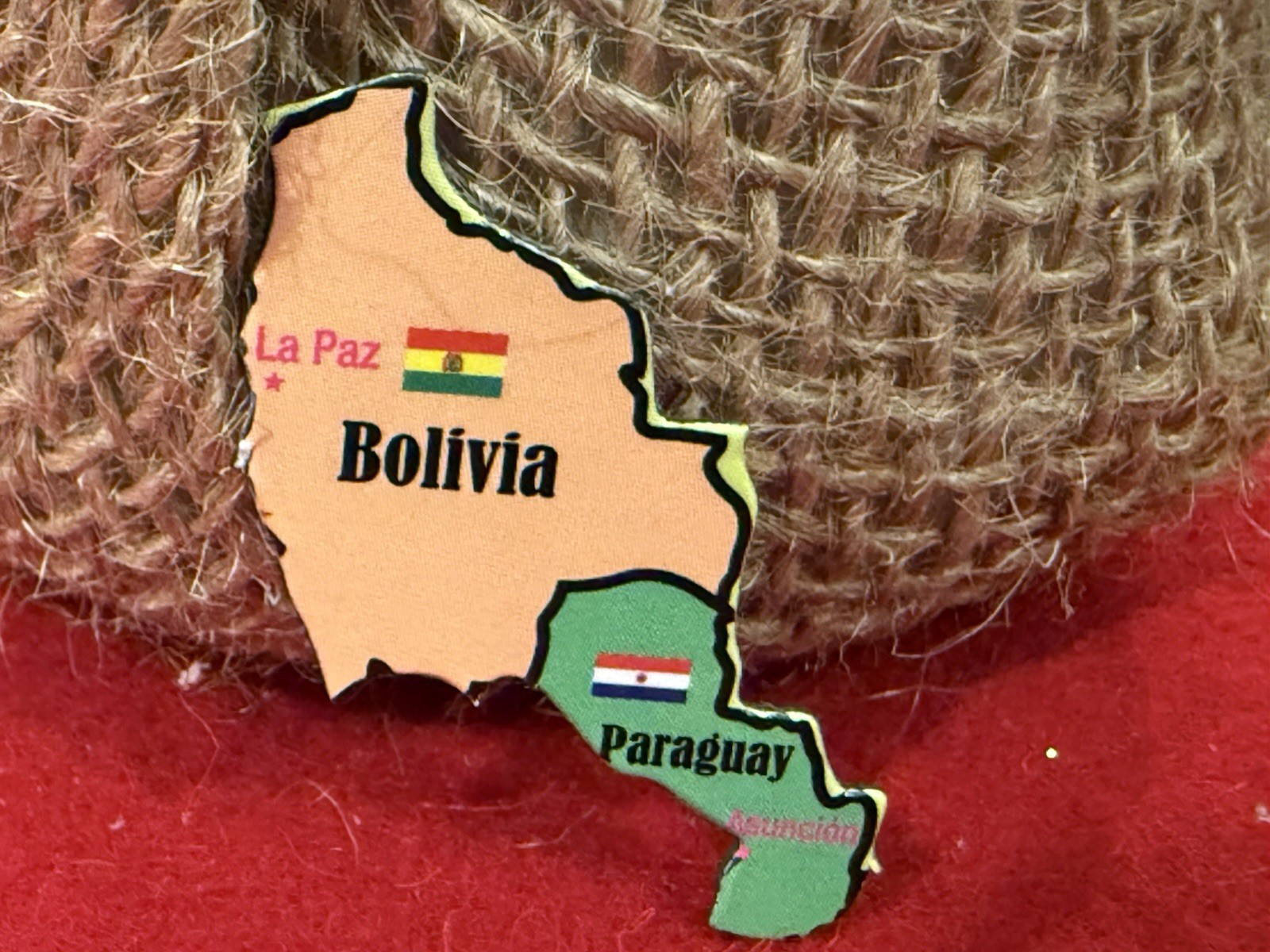 Ata-Boy Magnetic World Map Play-n-Learn Bolivia Piece