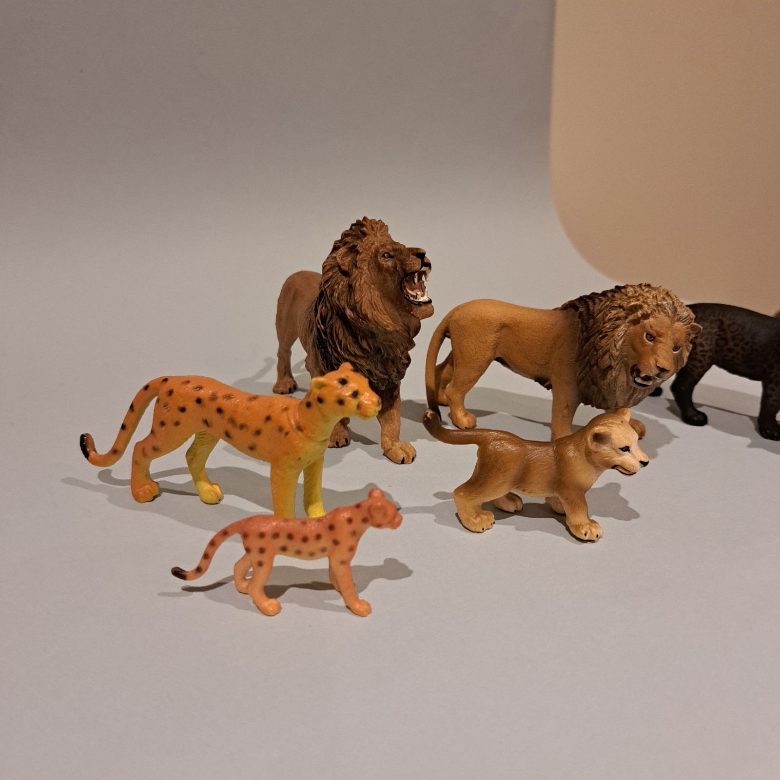 Schleich & Papo Mix Big Cat Lot Of 6 Animal Wildlife Figure Lion, Tiger, Cheetah