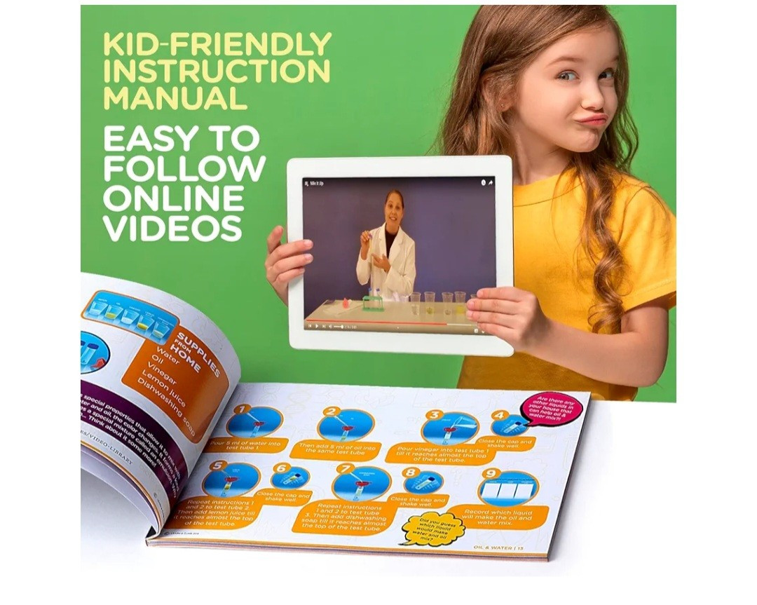 Science Kit For Kids Ages 3, 4, 5, 6, 7 – Over 20 Science Experiments – Lab Coat