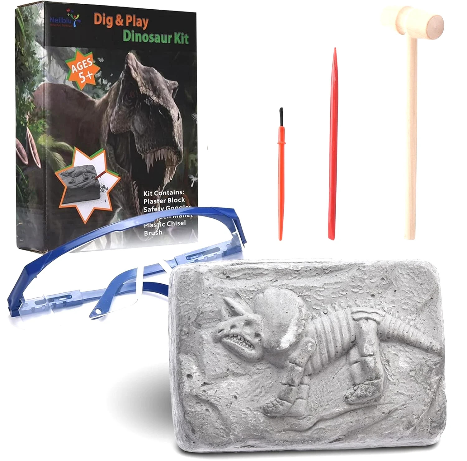 Neliblu Dinosaur Fossil Digging Kit for Kids Paleontologist Kit NEW & SEALED