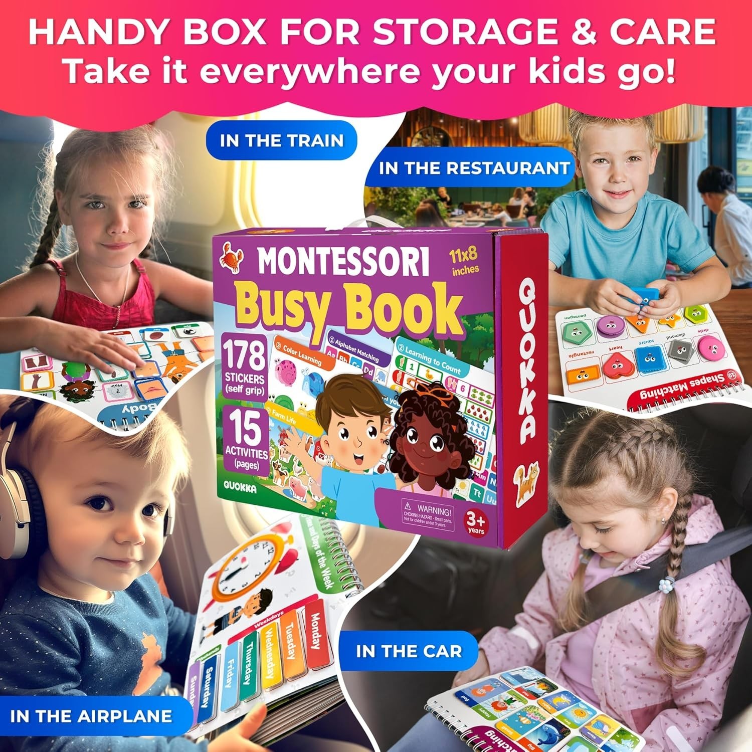 Montessori Busy Book for Toddlers 1-3 – Pre K Kids Learning Activities for Ho…