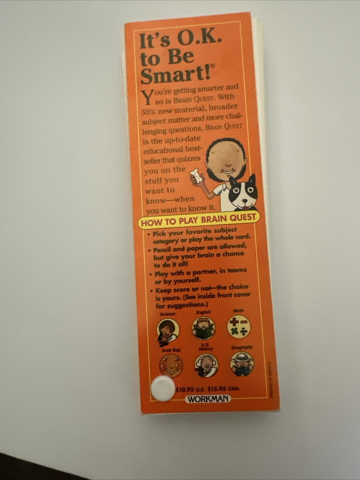 BRAIN QUEST 4th Grade , Deck Two ,Age 9-10 Q & A Game , Good Cond, 1500 Qs