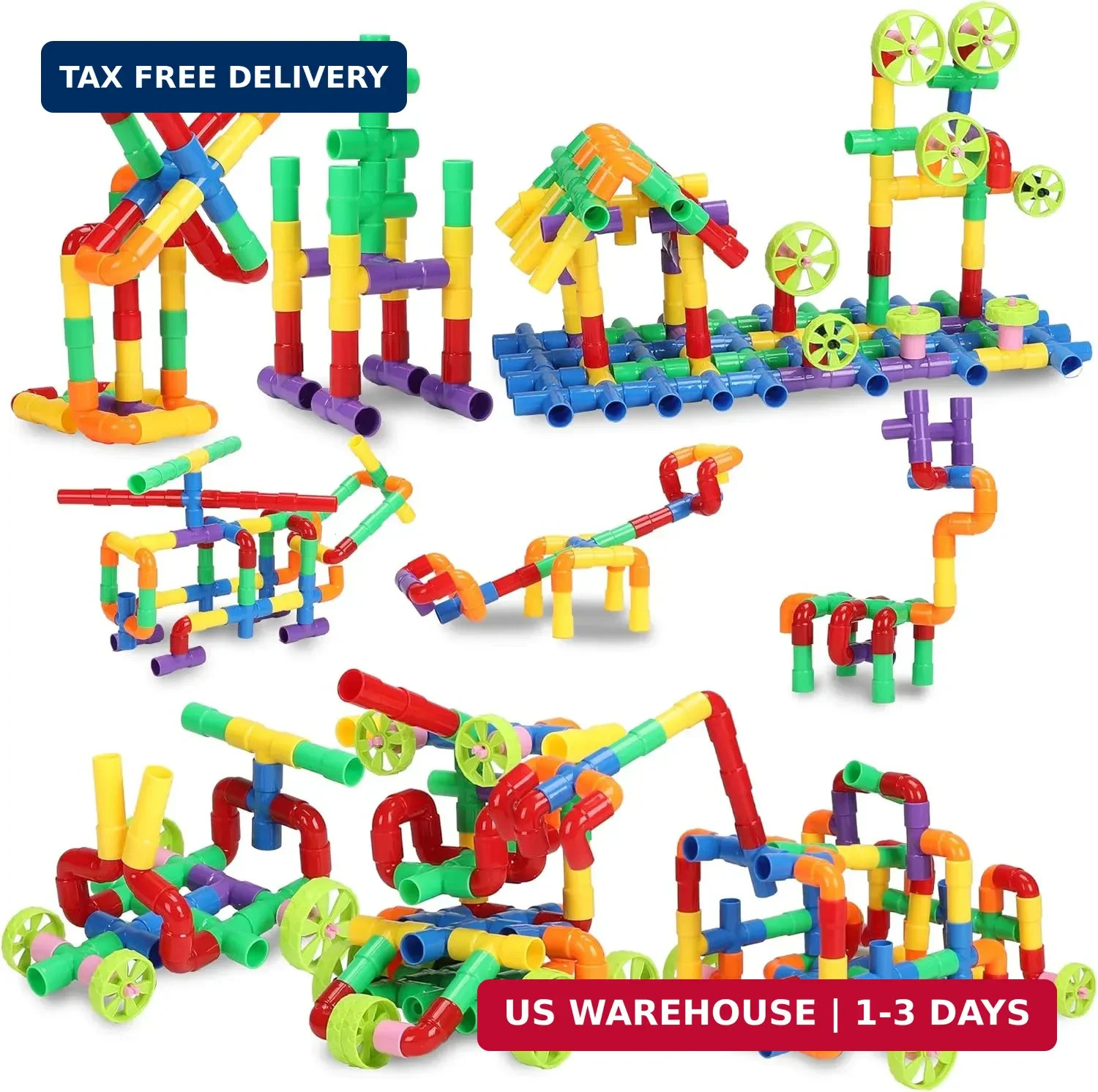 STEM Building Blocks Toy for Kids, Educational Toddlers Preschool Brain Toy Kit,