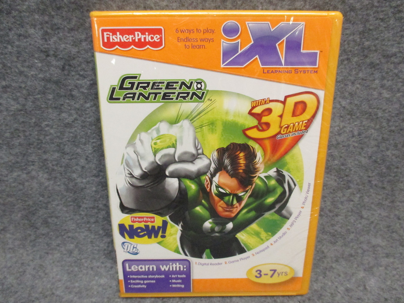 Fisher Price iXL Learning System Software CD Disc Green Lantern w/ 3D 3-7 Years