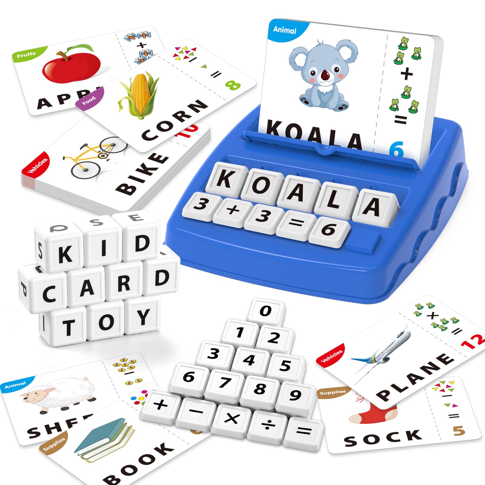 Yolscue Montessori Matching Letter Games,Educational Toys Medium, Navy Blue