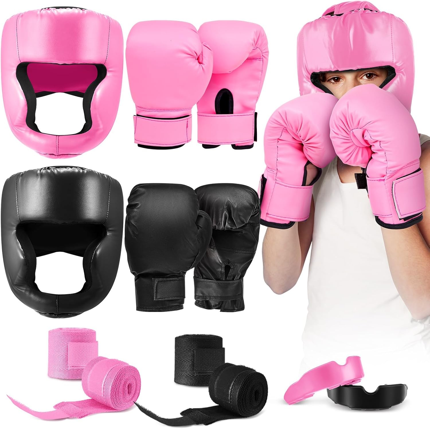 Kanayu 12 Pcs Kids Boxing Equipment Set for Beginners Ages 6-18 Years Includi…