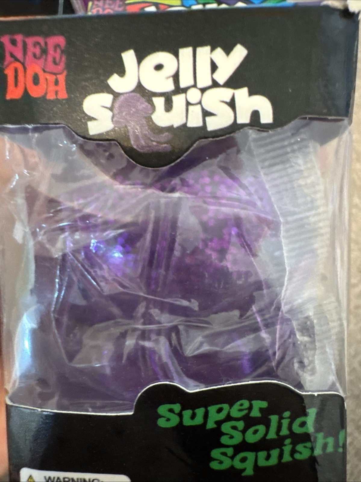 Purple Jelly Squish Viral Toy New! Fast Shipping! Purple with glitter NIB