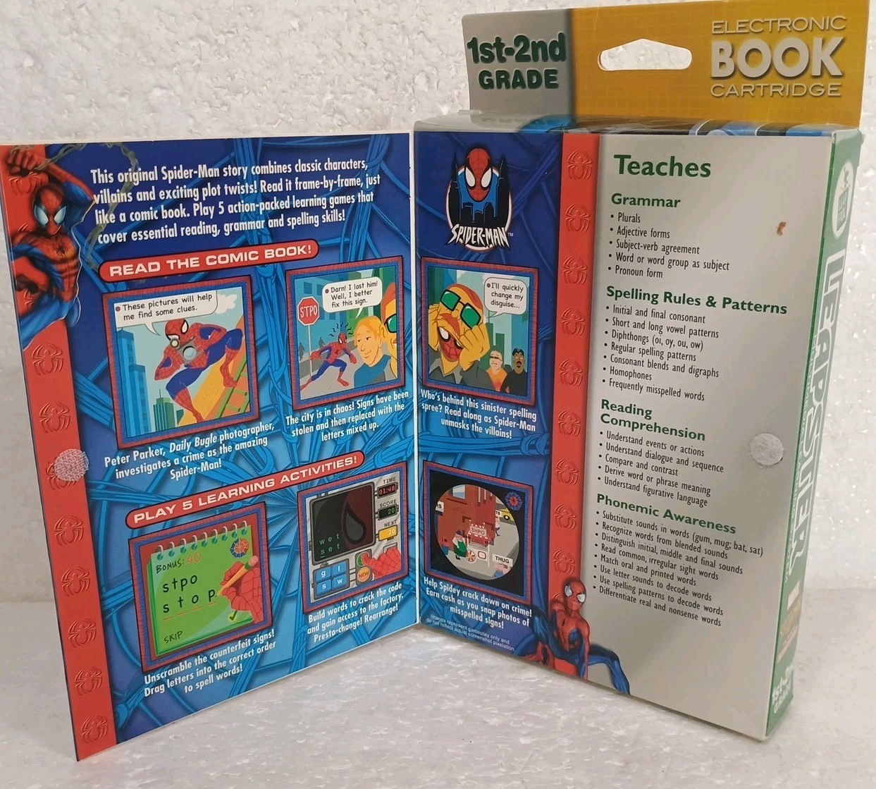 Leap Frog Leapster Spiderman The Case Of The Sinister Speller Game Damaged Box