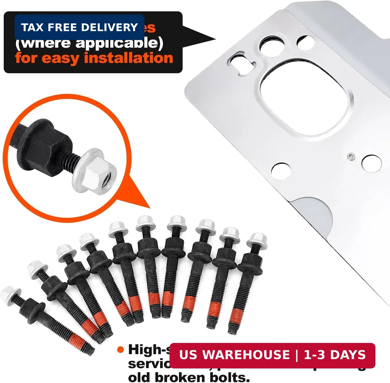 5.7 Exhaust Manifold Gasket Kit with Studs Bolts Nuts Compatible with Ram 1500 2