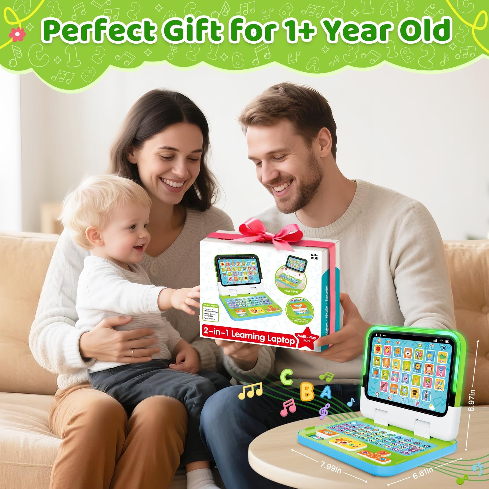 Learning Toy for 1 2 3 Year Old Boys Girls, Learning Laptop for Toddlers 1-3,…
