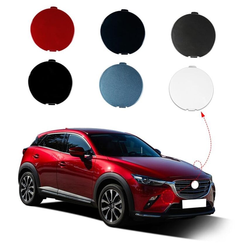 Car Front Bumper Tow Hook Cover Cap Towing Eye Fit for Red Right Passenger Side
