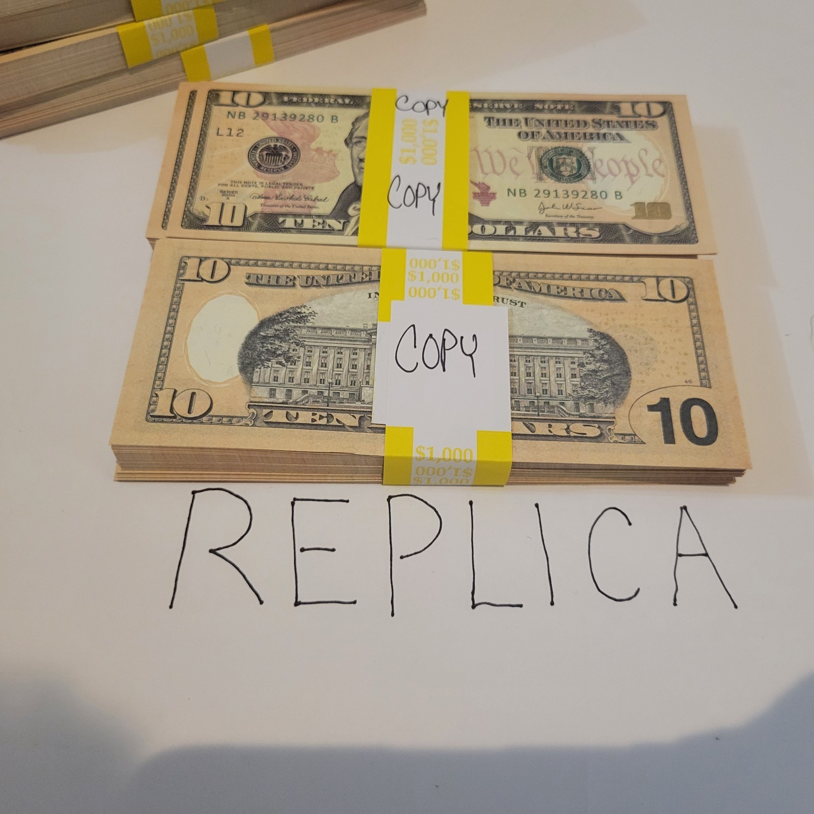 Best Replica NEW $10 Stack(100 Bills)/REPLICA/ NOVELTY PURPOSES ONLY